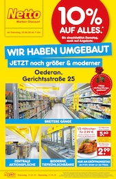 Netto Marken-Discount Prospekt für Oederan mit 4 Seiten Netto Marken-Discount Prospekt für Oederan: "Wiedereröffnung - 10% auf ALLES", 4 Seiten, 23.06.2026 - 27.06.2026