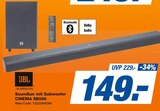 Soundbar mit Subwoofer CINEMA SB560 im Angebot bei expert in Kerpen Soundbar mit Subwoofer CINEMA SB560 Angebote von JBL bei expert Kerpen für 149,00 €