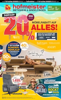 hofmeister Sindelfingen Prospekt "20% MÖBELRABATT AUF ALLES!" mit 8 Seiten