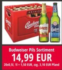 Pils Sortiment von Budweiser im aktuellen Nuck Getränke Prospekt für 14,99 €