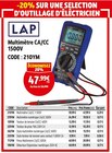 Multimètre CA/CC 1500V - LAP - Screwfix à Villeneuve-d'Ascq Multimètre CA/CC 1500V - LAP en promo chez Screwfix Villeneuve-d'Ascq à 47,99 €