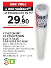 Revêtement de rénovation sur intissé à peindre 180 g/m² - LEROY MERLIN à Roubaix Revêtement de rénovation sur intissé à peindre 180 g/m² en promo chez LEROY MERLIN Roubaix à 29,90 €