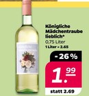Königliche Mädchentraube lieblich für 1,99 € bei Netto mit dem Scottie im Angebot Königliche Mädchentraube lieblich im aktuellen Netto mit dem Scottie Prospekt