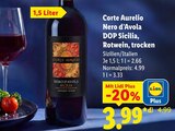 Nero d’Avola DOP Sicilia, Rotwein, trocken Angebote von Corte Aurelio bei Lidl Hannover für 3,99 €