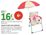 Promo Chaise pliante avec parasol à 16,90 € dans le catalogue E.Leclerc à Belfort