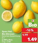 Span./ital. Bio-Zitronen für 1,49 € bei Kaufland im Angebot Span./ital. Bio-Zitronen im aktuellen Kaufland Prospekt