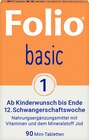 Tablett im dm-drogerie markt Prospekt Basic 1 Folsäure Mini-Tabletten von Folio im aktuellen dm-drogerie markt Prospekt für 7,95 €