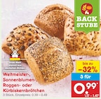 Aktuelles Weltmeister-, Sonnenblumen-, Roggen- oder Kürbiskernbrötchen Angebot bei Netto Marken-Discount in Erlangen ab 0,99 €