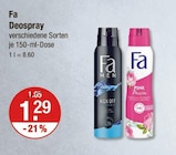 Deospray im V-Markt Prospekt Deospray von Fa im aktuellen V-Markt Prospekt für 1,29 €