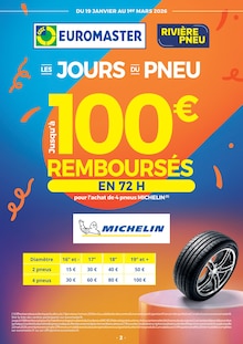Catalogue Euromaster de la semaine 7, "LES JOURS DU PNEU", page 2, 09/02/2026 - 22/02/2026 Prospectus Euromaster en cours, "LES JOURS DU PNEU", page 2 sur 9