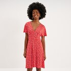 Robe fluide en maille longueur genou rouge coquelicot femme - La Halle Robe fluide en maille longueur genou rouge coquelicot femme à 15,99 € dans le catalogue La Halle