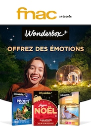Catalogue Fnac à Thueyts, avec 1 page Prospectus Fnac à Thueyts: "fnac présente Wonderbox: OFFREZ DES ÉMOTIONS", 1} page, 30/10/2026 - 31/12/2026