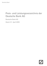 Deutsche Bank Prospekt für Kranenburg mit 40 Seiten Deutsche Bank Prospekt für Kranenburg: "Preis- und Leistungsverzeichnis", 40 Seiten, 01.04.2025 - 31.08.2025