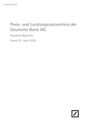 Aktueller Deutsche Bank Bank Prospekt in Theißen und Umgebung, "Preis- und Leistungsverzeichnis" mit 40 Seiten, 01.04.2025 - 31.08.2025