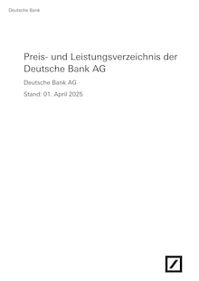 Aktueller Deutsche Bank Prospekt "Preis- und Leistungsverzeichnis" Seite 1 von 40 Seiten für Zossen