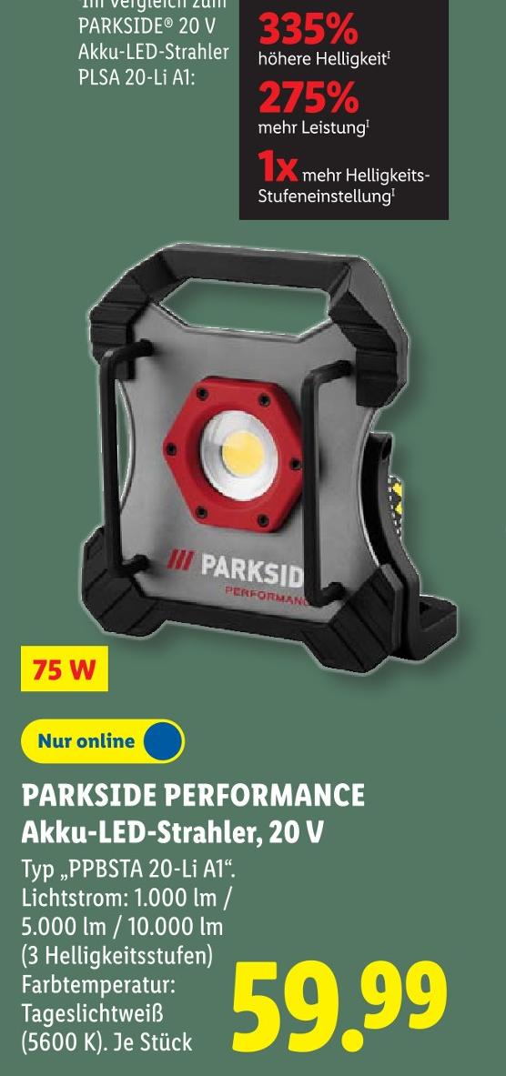 Performance Akku-LED-Strahler, 20 V