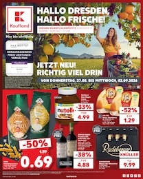 Kaufland Prospekt für Dresden mit 68 Seiten Kaufland Prospekt für Dresden: "Hier bin ich richtig", 68 Seiten, 27.08.2026 - 02.09.2026
