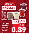 Duftkerze im Kaufland Prospekt Duftkerze von LIV&BO im aktuellen Kaufland Prospekt für 0,89 €