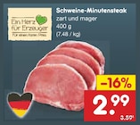 Aktuelle Schweinefleisch Angebote bei Netto Marken-Discount in Hildesheim Aktuelles Schweine-Minutensteak Angebot bei Netto Marken-Discount in Hildesheim ab 2,99 €