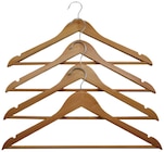 Lot de 4 cintres bois et acier - SPACEO en promo chez Weldom Lot de 4 cintres bois et acier - SPACEO dans le catalogue Weldom