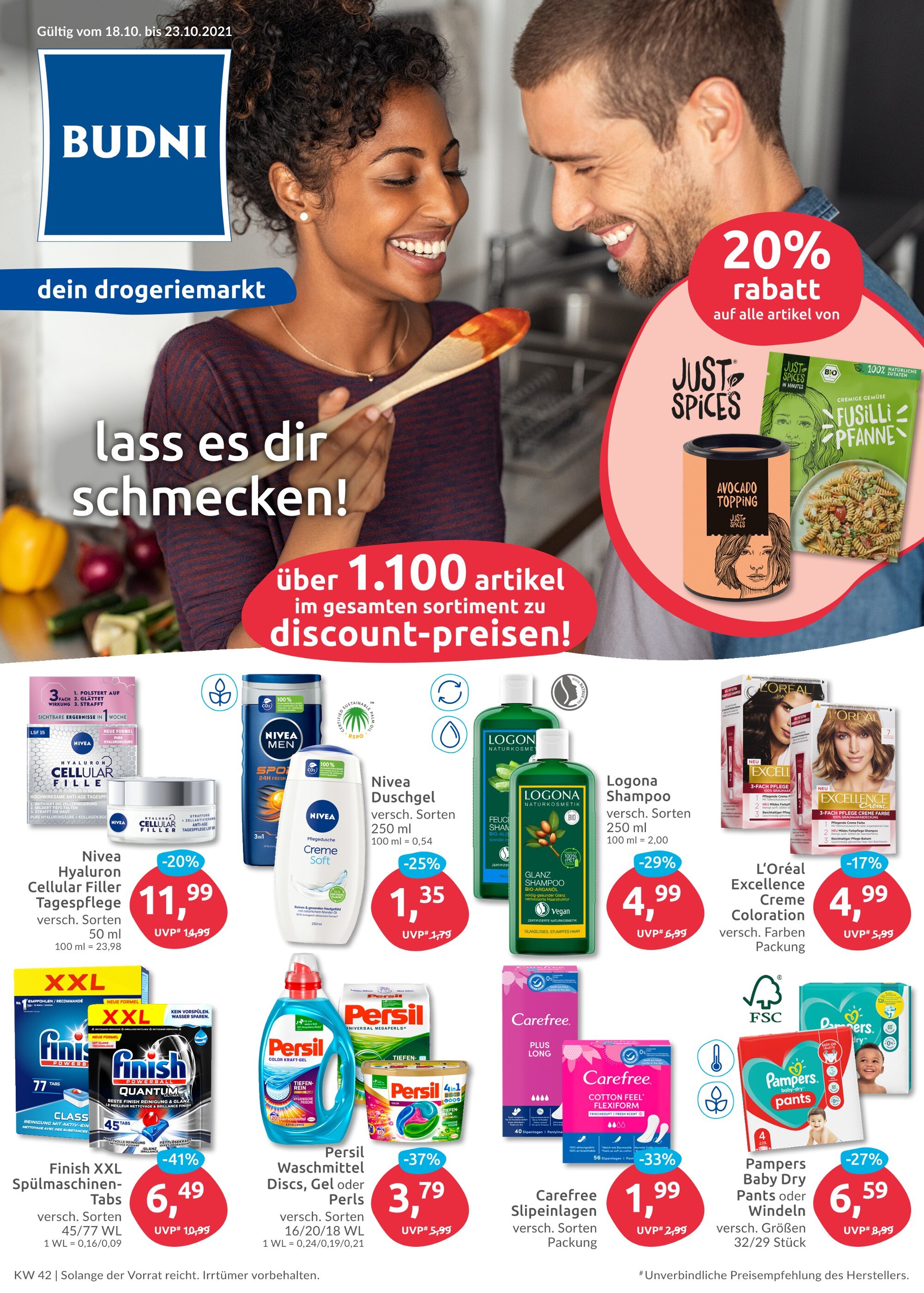 BUDNI Prospekt für Hamburg mit 12 Seiten BUDNI Prospekt für Hamburg: "BUDNI - Dein Drogeriemarkt", 12 Seiten, 18.10.2021 - 23.10.2021