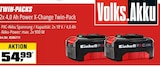 PXC 2x 4,0 Ah Power X-Change Twin-Pack im OBI Prospekt PXC 2x 4,0 Ah Power X-Change Twin-Pack von Einhell im aktuellen OBI Prospekt fĂŒr 54,99 âŹ