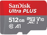 Ultra® PLUS microSDXC™‐UHS‐I‐Karte, Micro-SDXC Speicherkarte, 512 GB, 160 MB/s von SANDISK im aktuellen MediaMarkt Saturn Prospekt für 36,99 €