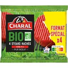 4 steaks hachés Bio 15% M.G. CHARAL - CHARAL en promo chez Carrefour 4 steaks hachés Bio 15% M.G. CHARAL - CHARAL dans le catalogue Carrefour
