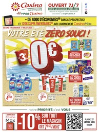 Catalogue Casino Supermarchés à Boulogne-Billancourt, avec 28 pages Prospectus Casino Supermarchés à Boulogne-Billancourt, "Votre été zéro souci !", 28 pages, 04/07/2022 - 17/07/2022