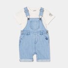 Ensemble 2 pièces salopette jean Creeks denim bleach bébé garçon dans le catalogue La Halle