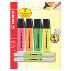 4 surligneurs "Boss original" + 2 "swing cool jaune" - STABILO à 3,37 € dans le catalogue Carrefour