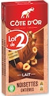 Tablettes de chocolat lait noisettes entières - Côte d'Or en promo chez Netto Tablettes de chocolat lait noisettes entières - Côte d'Or dans le catalogue Netto