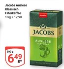 Auslese Klassisch Filterkaffee Angebote von Jacobs bei GLOBUS Erfurt für 6,49 €