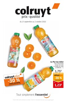 Catalogue Colruyt, 21/09/2022 - 02/10/2022, Tout simplement l'essentiel, 16 pages Prospectus Colruyt en cours, "Tout simplement l'essentiel", 16 pages