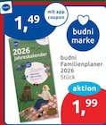 budni Familienplaner 2026 von budni für 1,49 € bei budni im Angebot budni Familienplaner 2026 von budni im aktuellen budni Prospekt
