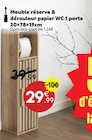 Meuble réserve & dérouleur papier WC 1 porte à 29,99 € dans le catalogue Maxi Bazar