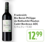 Bio Baron Philippe de Rothschild Mouton Cadet Bordeaux AOC bei EDEKA im Prospekt "" für 12,99 €