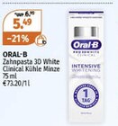 Zahnpasta 3D White Clinical Kühle Minze von Oral-B im aktuellen Müller Prospekt