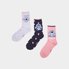 Promo Lot 3 paires chaussettes Stitch parme fille à 5,59 € dans le catalogue La Halle à Saint-Étienne
