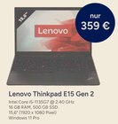 Thinkpad E15 Gen 2 im Angebot bei GLOBUS in Bruchsal Thinkpad E15 Gen 2 Angebote von Lenovo bei GLOBUS Bruchsal für 359,00 €