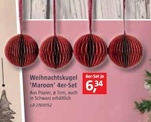 Weihnachtskugel 'Maroon'