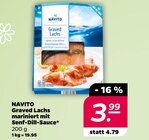 Graved Lachs mariniert mit Senf-Dill-Sauce von NAVITO im aktuellen Netto mit dem Scottie Prospekt für 3,99 €
