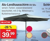 Alu-Landhausschirm UV 50+ für 39,99 € bei Zimmermann im Angebot Alu-Landhausschirm UV 50+ im aktuellen Zimmermann Prospekt