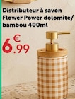 Distributeur à savon Flower Power dolomite/bambou en promo chez Maxi Bazar Argenteuil à 6,99 €