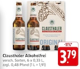 Alkoholfrei im Angebot bei E center in Konz Alkoholfrei Angebote von Clausthaler bei E center Konz für 3,79 €