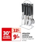 MÉNAGÈRE 16 PIÈCES MANCHE NOIR à 9,09 € dans le catalogue Auchan Supermarché