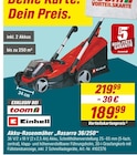 Aktuelle Rasenmäher Angebote bei toom Baumarkt in Stuttgart Aktuelles Akku-Rasenmäher „Rasarro 36/250“ Angebot bei toom Baumarkt in Stuttgart ab 189,99 €