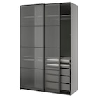 Kleiderschrank mit Schiebetüren dunkelgrau schwarz/kariertes Glas 150x66x236 cm im Angebot bei IKEA in Kempten Kleiderschrank mit Schiebetüren dunkelgrau schwarz/kariertes Glas 150x66x236 cm Angebote von PAX / LUNDBRÄSMA bei IKEA Kempten für 839,00 €