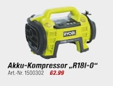 Akku-Kompressor „R18I-O“ von RYOBI für 62,99 € bei toom Baumarkt im Angebot Akku-Kompressor „R18I-O“ von RYOBI im aktuellen toom Baumarkt Prospekt