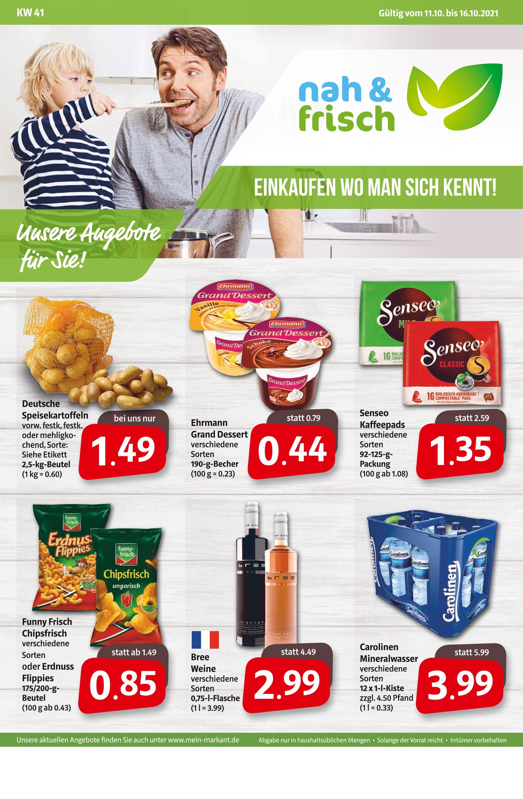 nah&frisch Prospekt für Marienfeld mit 7 Seiten nah&frisch Prospekt für Marienfeld: "Unsere Angebote für Sie!", 7 Seiten, 11.10.2021 - 16.10.2021